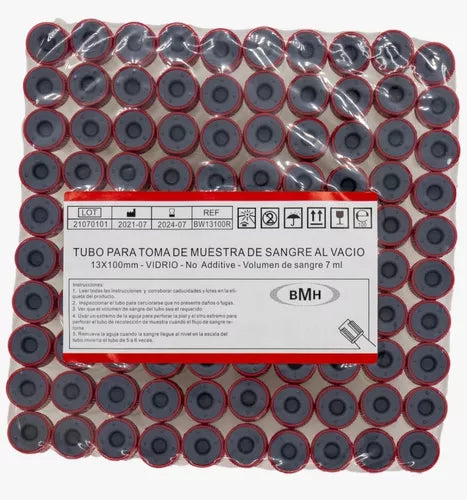 Tubo Rojo 7ml Bmh Tipo Vacutainer